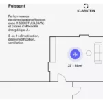 Climatiseur KLARSTEIN Kraftwerk Eco Smart 3en1 11500 BTU App – Image 3